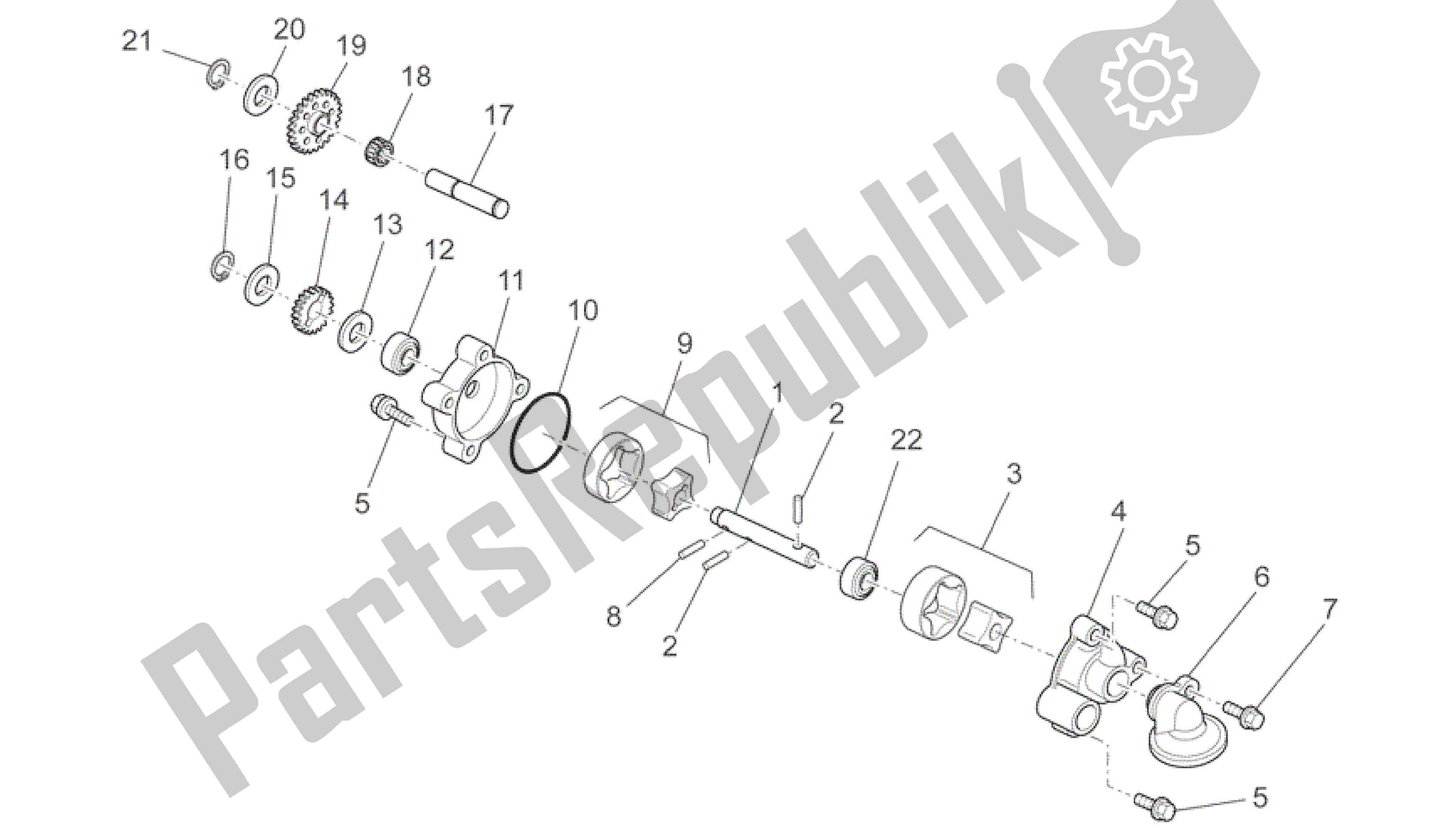 All parts for the Oil Pump of the Aprilia SXV 550 2009 - 2011