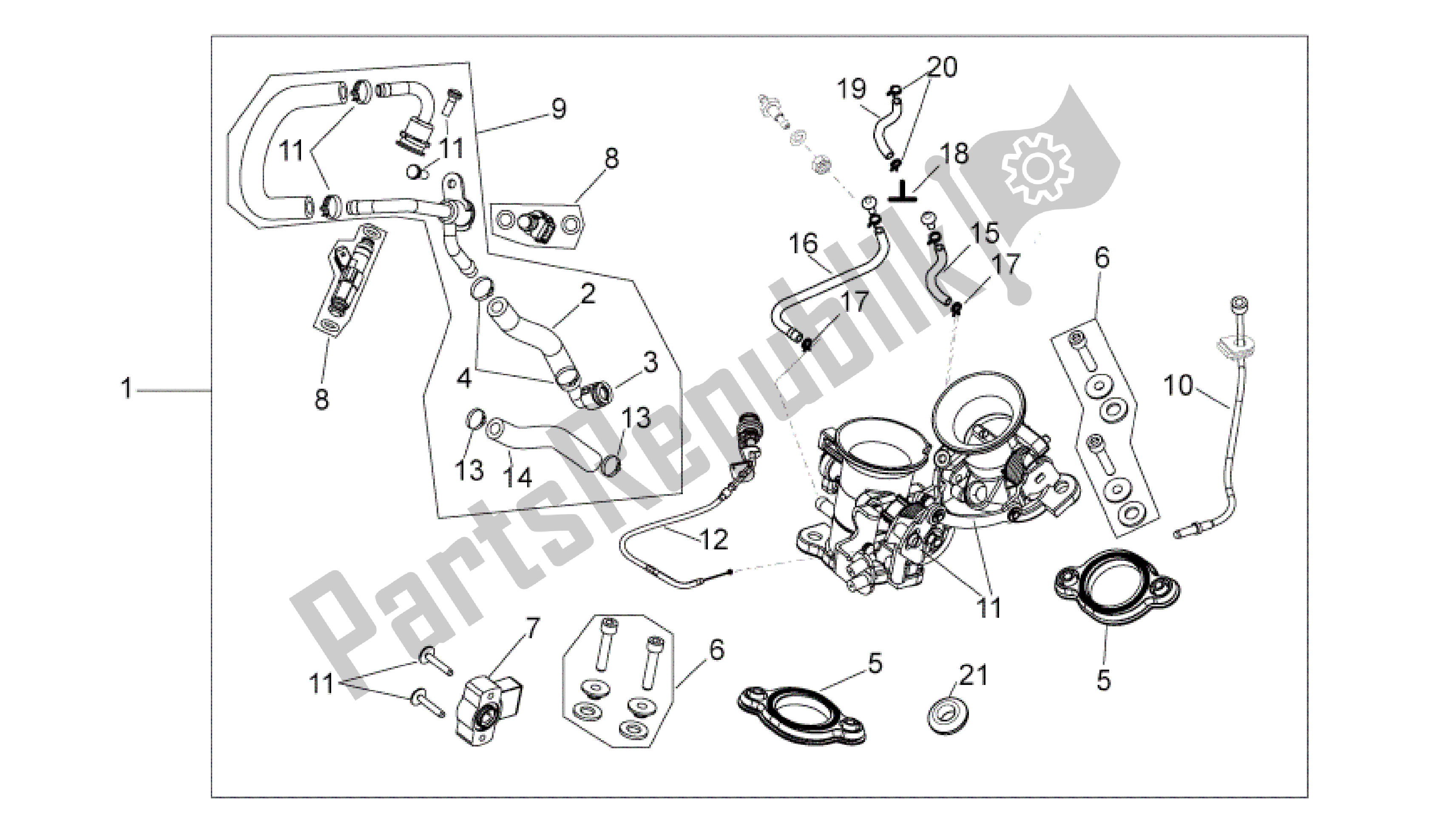 Todas las partes para Cuerpo Del Acelerador de Aprilia SXV 550 2009 - 2011