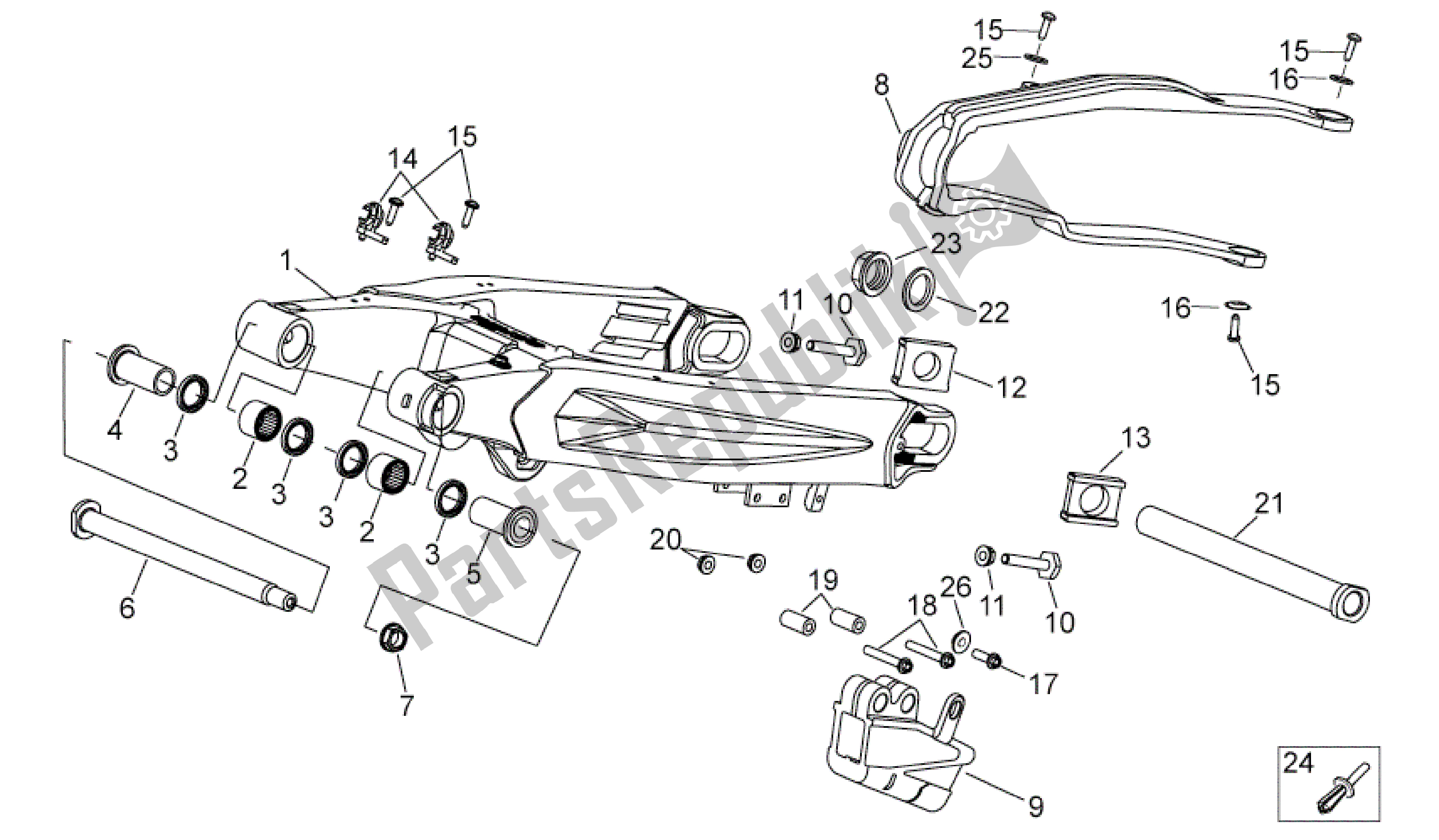 Toutes les pièces pour le Bras Oscillant du Aprilia MXV 450 2008 - 2010