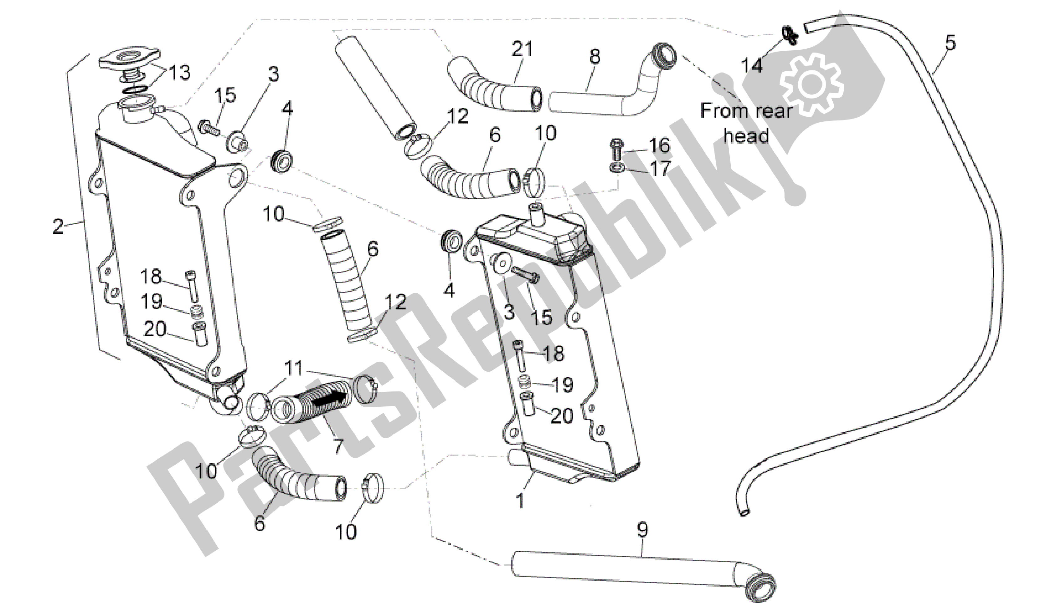 Alle Teile für das Kühlsystem des Aprilia MXV 450 2008 - 2010