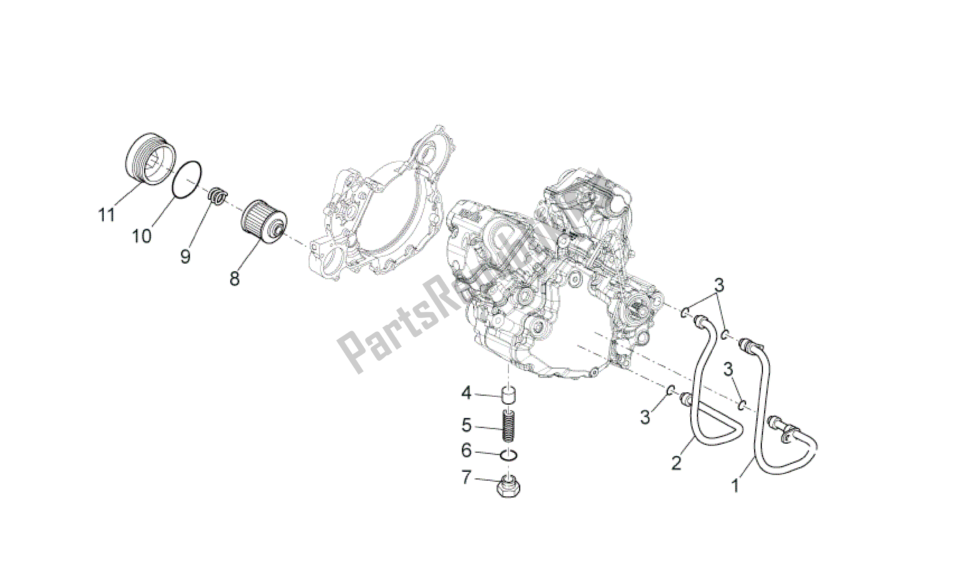 All parts for the Lubrication of the Aprilia MXV 450 2008 - 2010