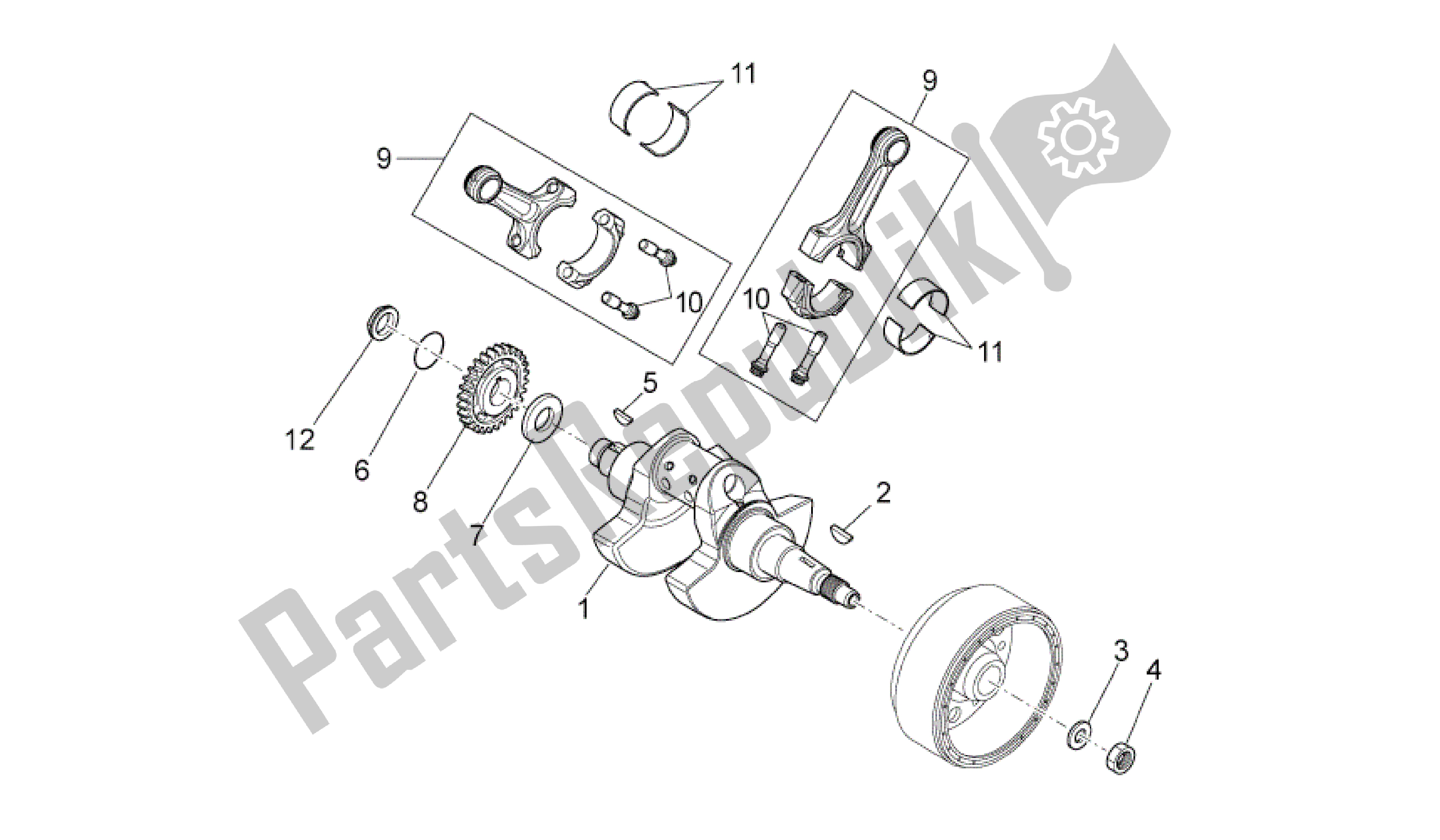 All parts for the Drive Shaft of the Aprilia MXV 450 2008 - 2010