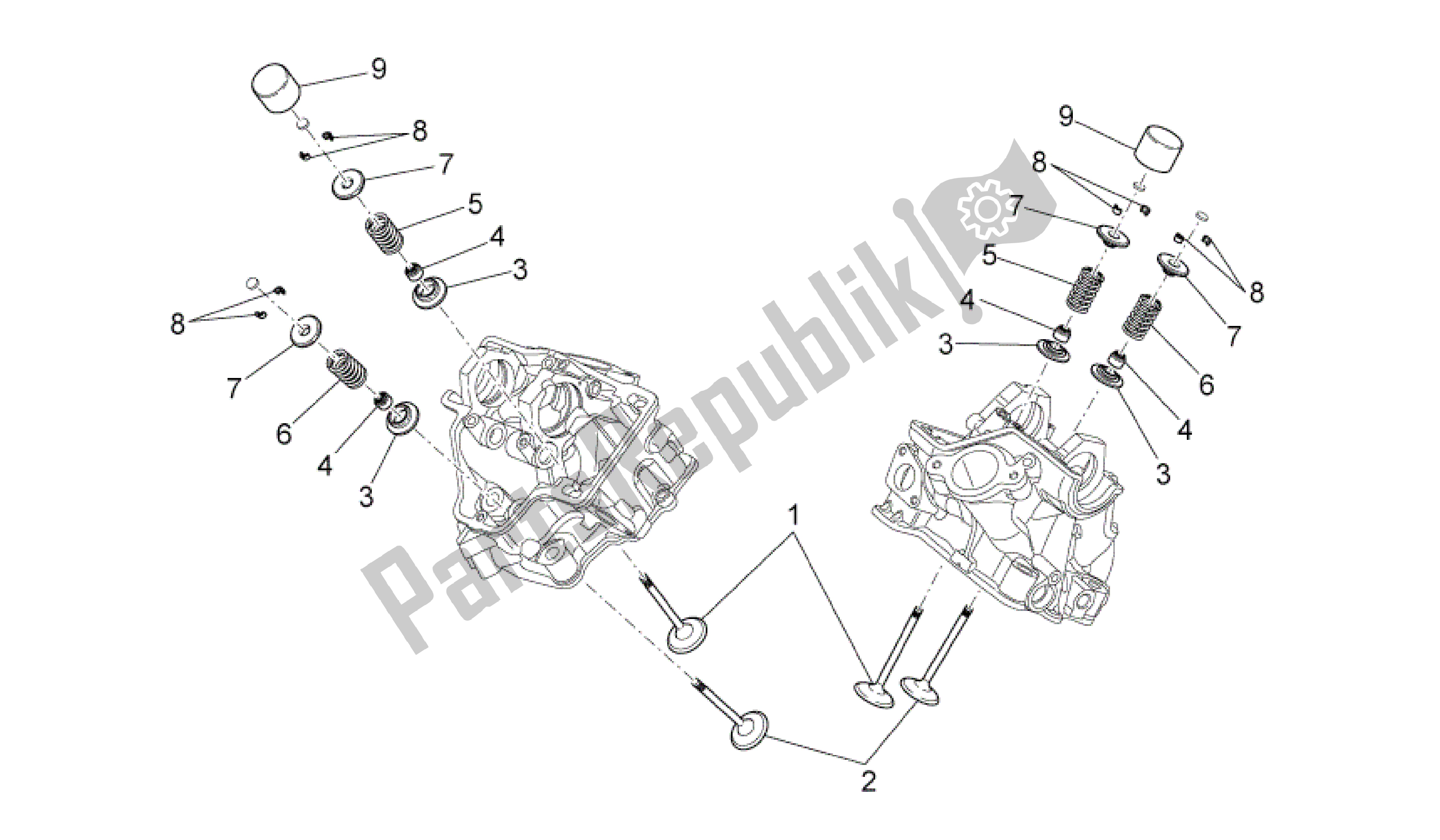 Todas as partes de Válvulas do Aprilia MXV 450 2008 - 2010