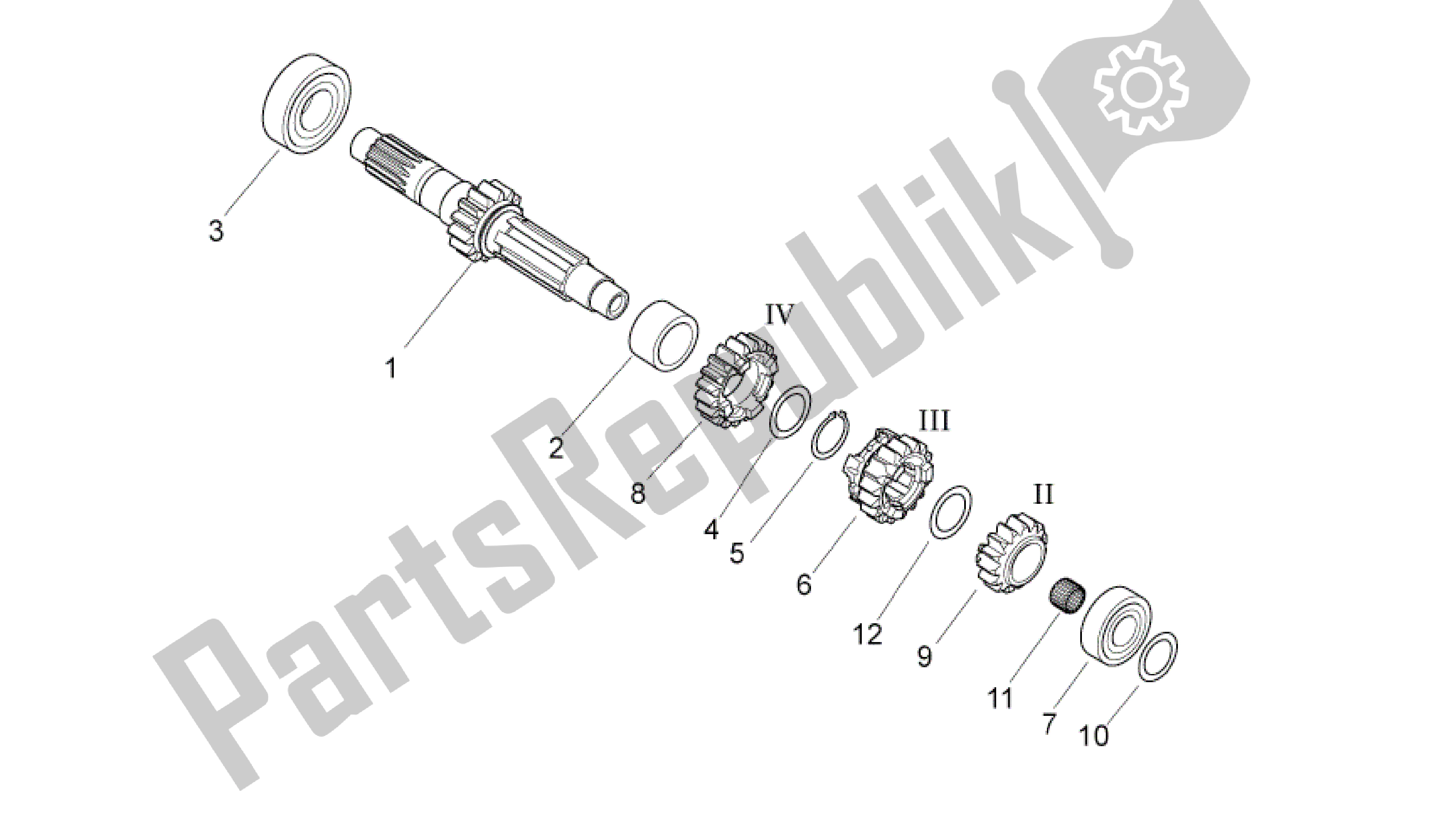 Tutte le parti per il Albero Dell'ingranaggio Primario del Aprilia MXV 450 2008 - 2010