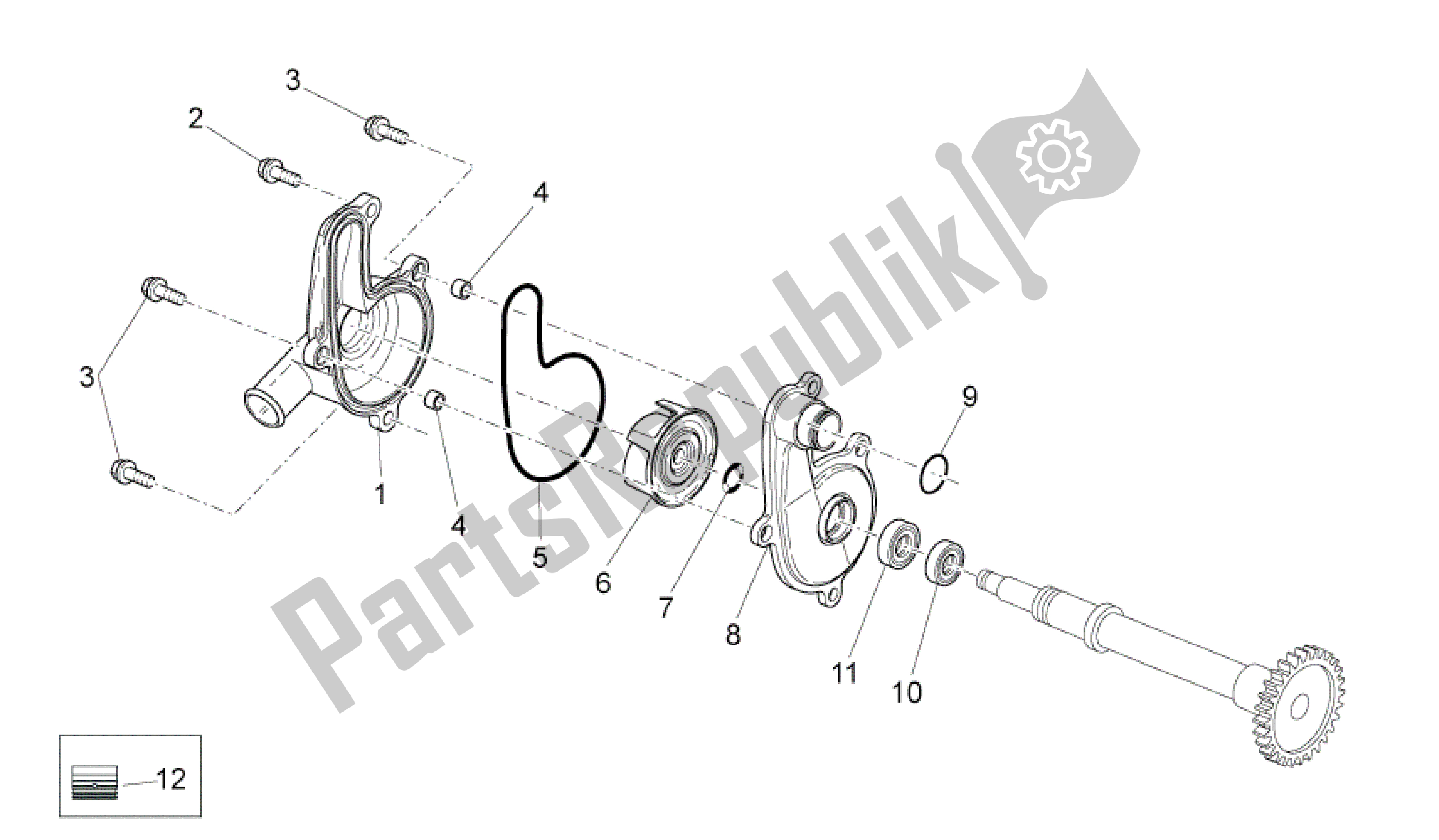 Alle Teile für das Wasserpumpe des Aprilia MXV 450 2008 - 2010