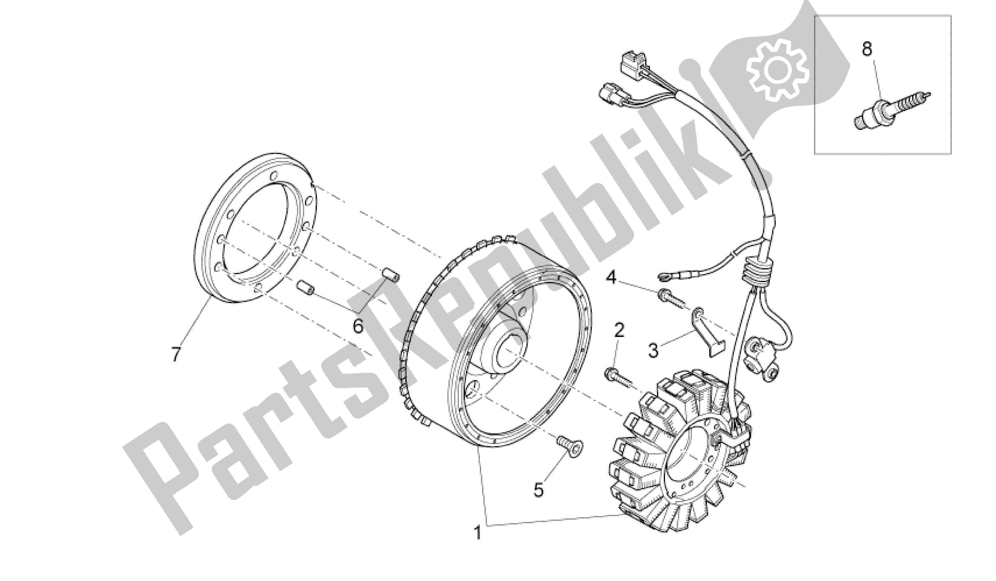 All parts for the Ignition Unit of the Aprilia MXV 450 2008 - 2010