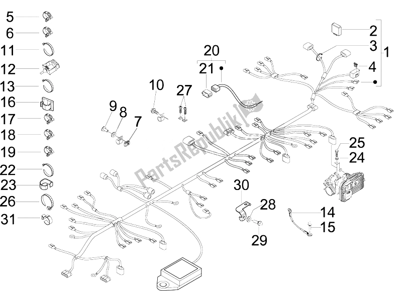 Toutes les pièces pour le Faisceau De Câbles Principal du Aprilia SR 300 MAX 2011