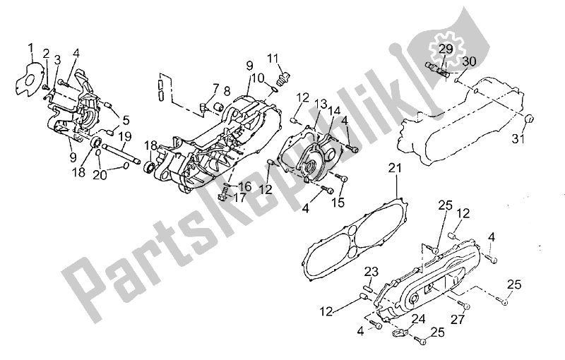 Todas las partes para Tapas Del Cárter de Aprilia Amico 50 1994