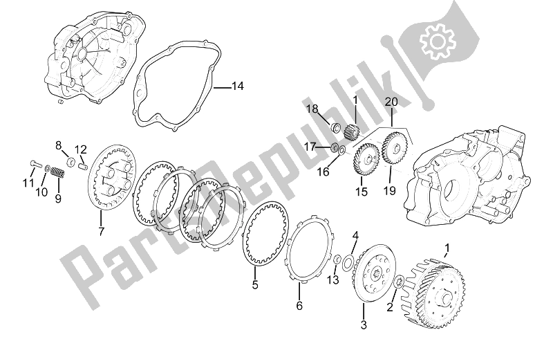 Tutte le parti per il Frizione del Aprilia RS 50 1996