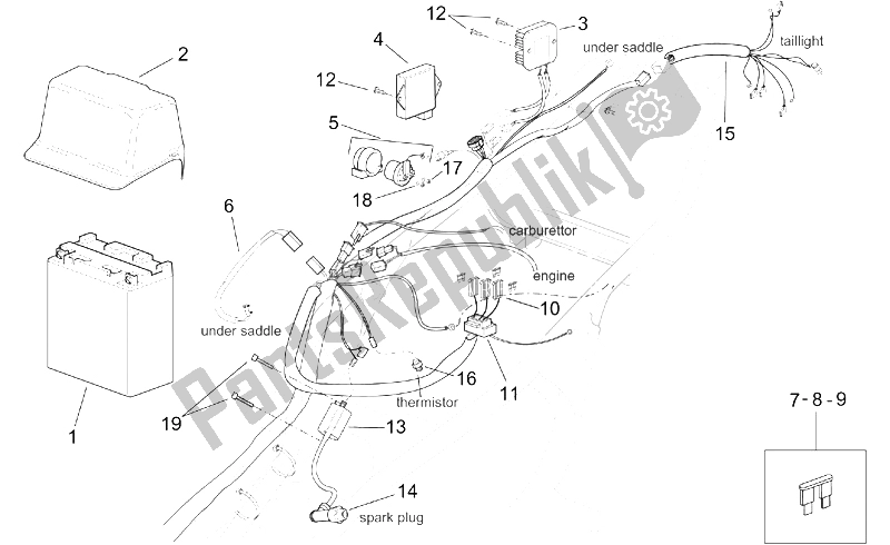 Tutte le parti per il Impianto Elettrico Ii del Aprilia Leonardo 250 ENG Yamaha 1999