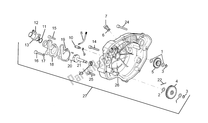 All parts for the Clutch Cover of the Aprilia RX 3 5 Marce 50 1991