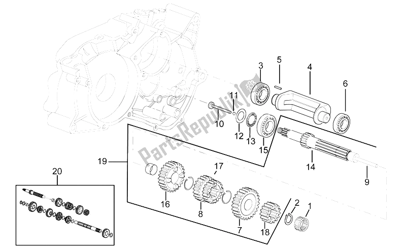 Todas las partes para Eje De Engranaje Primario de Aprilia RS 50 1996