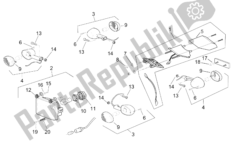 Todas as partes de Luzes do Aprilia MX 50 2004