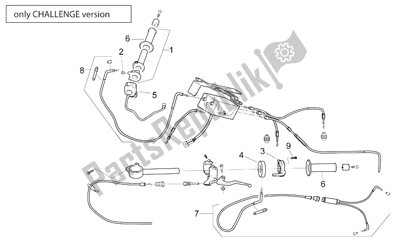 Alle onderdelen voor de Controls - Challenge Versie van de Aprilia RS 250 1998