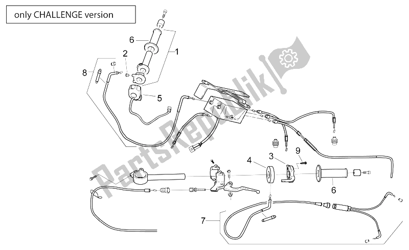 Alle onderdelen voor de Controls - Challenge Versie van de Aprilia RS 250 1998