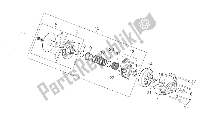 All parts for the Pulley Assy., Driven of the Aprilia Scarabeo 500 2003