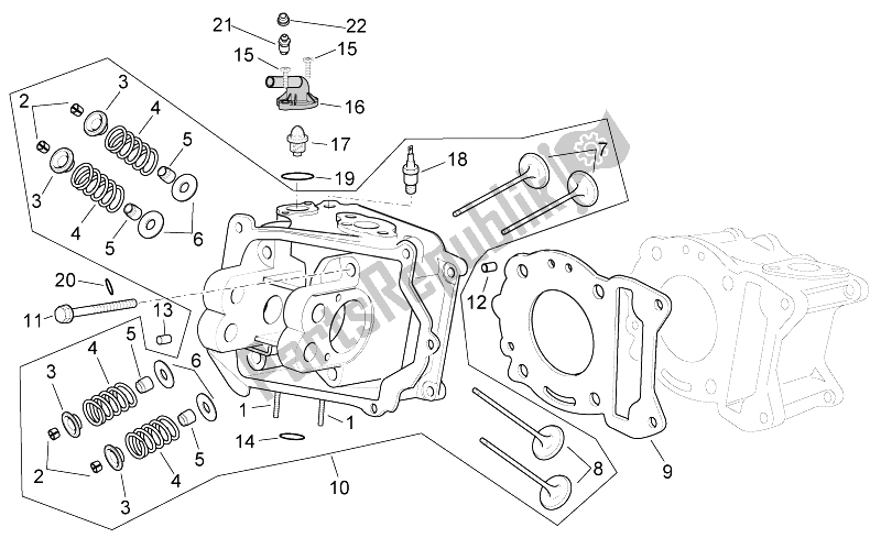 Toutes les pièces pour le Culasse du Aprilia Sport City Cube 250 300 IE E3 2008