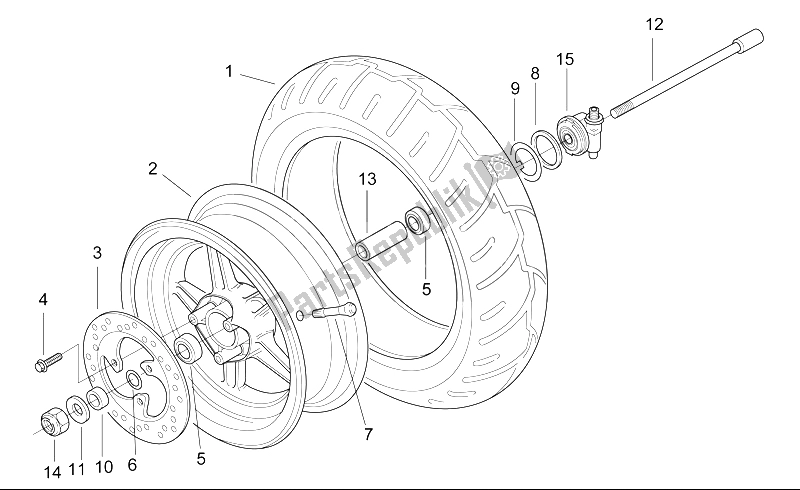 Tutte le parti per il Ruota Anteriore del Aprilia SR 50 H2O Ditech Carb 2000