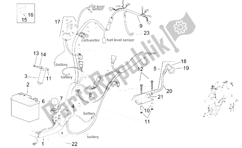 All parts for the Electrical System Ii of the Aprilia SR 125 150 1999