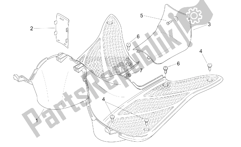 Toutes les pièces pour le Corps Central - Panneau De Plancher du Aprilia Mojito 125 1999