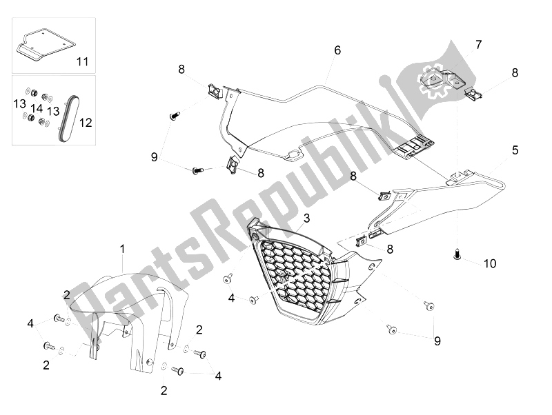 All parts for the Front Body Iii of the Aprilia Tuono V4 1100 Factory 2015