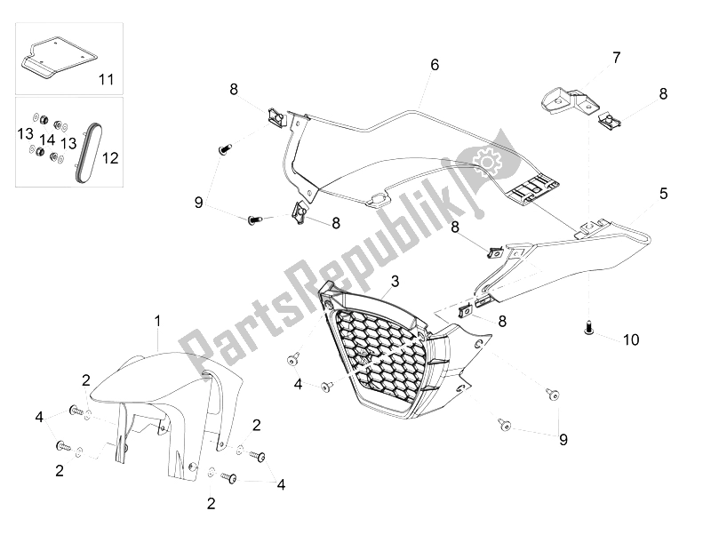 Toutes les pièces pour le Corps Avant Iii du Aprilia Tuono V4 1100 Factory 2015