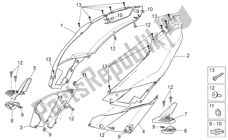 Todas las partes para Cuerpo Trasero I de Aprilia SR 50 IE Carb MY 2010