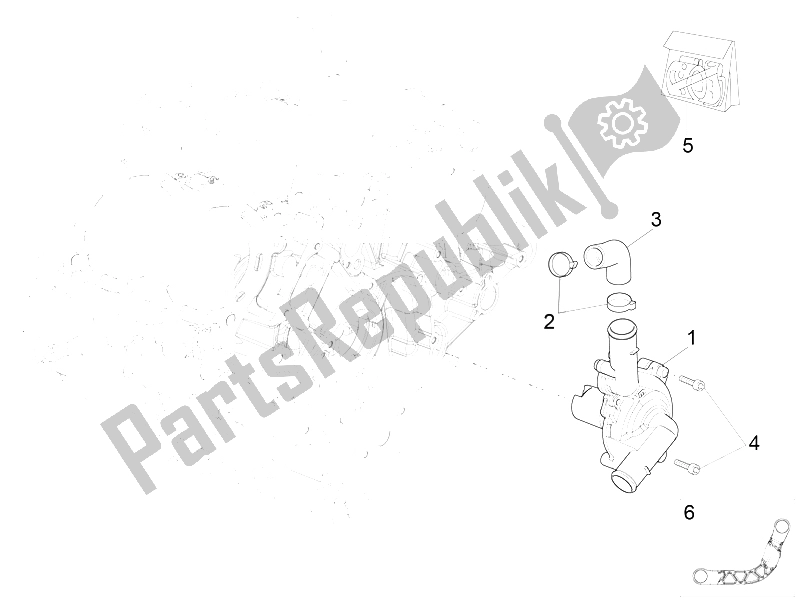 All parts for the Water Pump of the Aprilia RSV4 Racing Factory L E 1000 2015