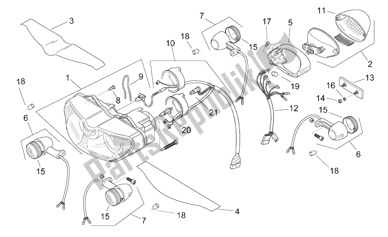 All parts for the Lights of the Aprilia RS 125 1999