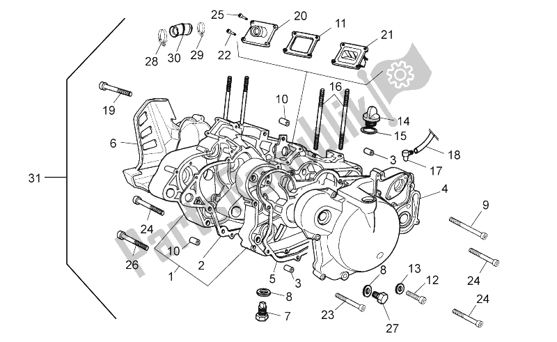 All parts for the Crankcase of the Aprilia SX 50 Limited Edition 2014