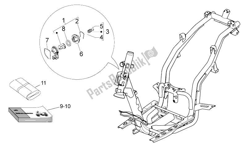 All parts for the Lock Hardware Kit of the Aprilia Sport City ONE 125 4T E3 2008