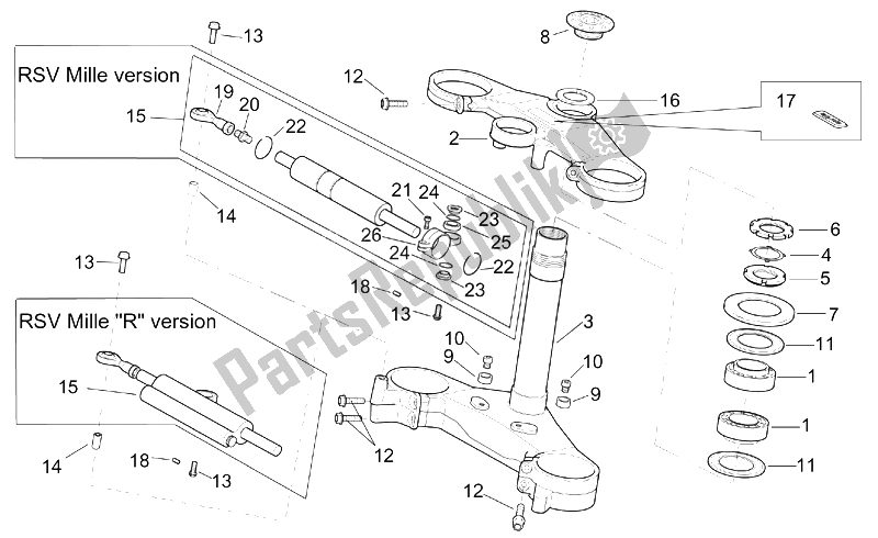 Tutte le parti per il Timone del Aprilia RSV Mille 1000 2001