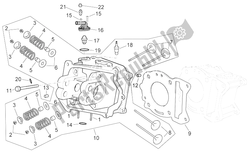 Toutes les pièces pour le Culasse du Aprilia Sport City 125 200 250 E3 2006