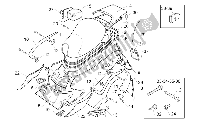 Todas las partes para Cuerpo Trasero de Aprilia Gulliver 50 H2O 1996