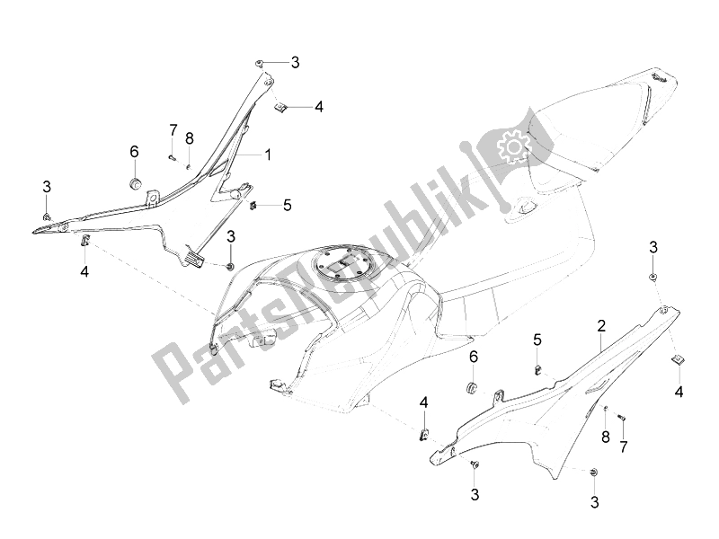 Todas as partes de Corpo Central do Aprilia RS4 125 4T 2014