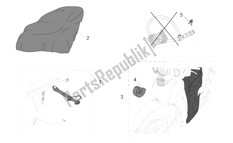 All parts for the Acc. - Various I of the Aprilia Scarabeo 125 200 E3 ENG Piaggio 2006