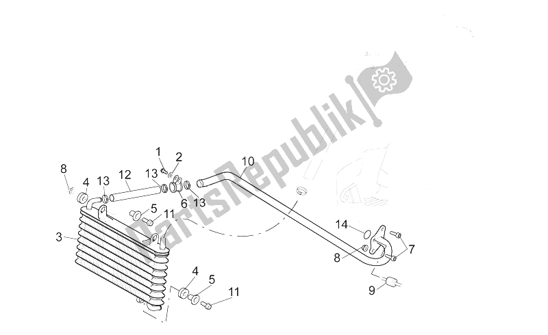 Tutte le parti per il Radiatore Olio del Aprilia SL 1000 Falco 2000