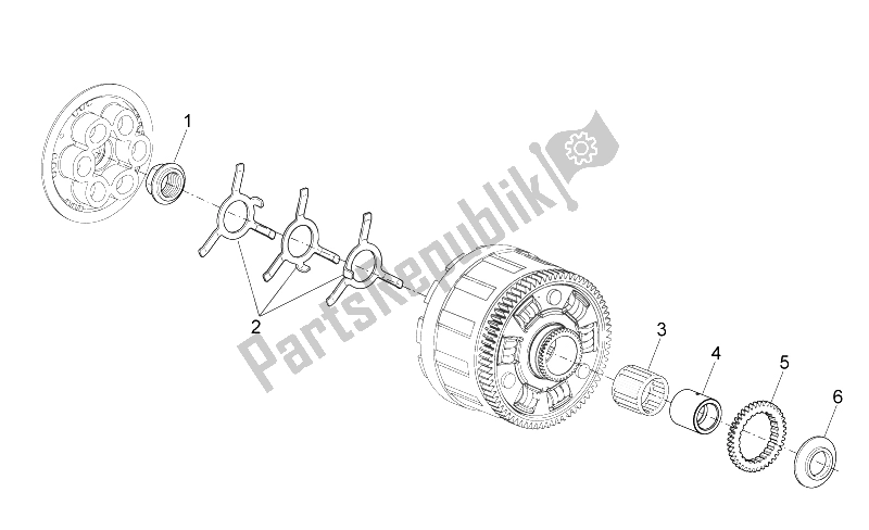 All parts for the Clutch I of the Aprilia Tuono V4 1100 Factory USA CND 2016