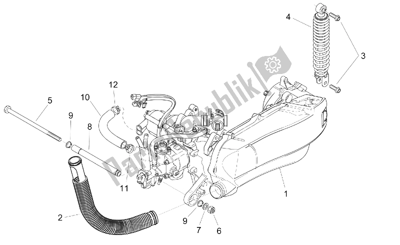 Wszystkie części do Silnik Aprilia SR 50 H2O NEW DI Tech 2004