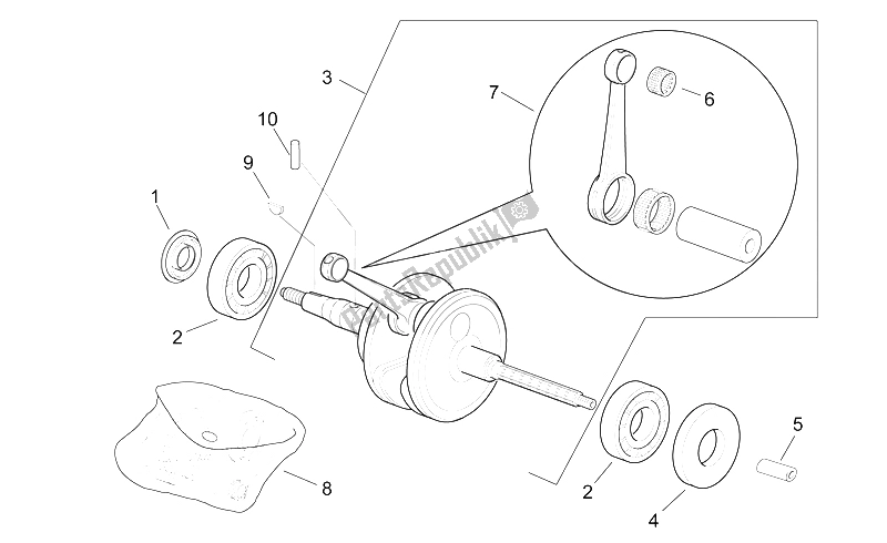 All parts for the Connecting Rod Group of the Aprilia Sonic 50 AIR 1998