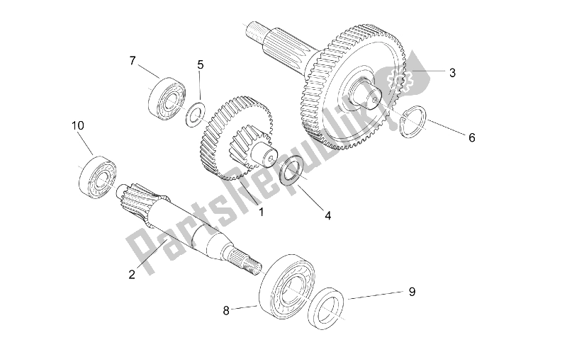 All parts for the Transmission Final Drive of the Aprilia SR 50 H2O NEW DI Tech 2004