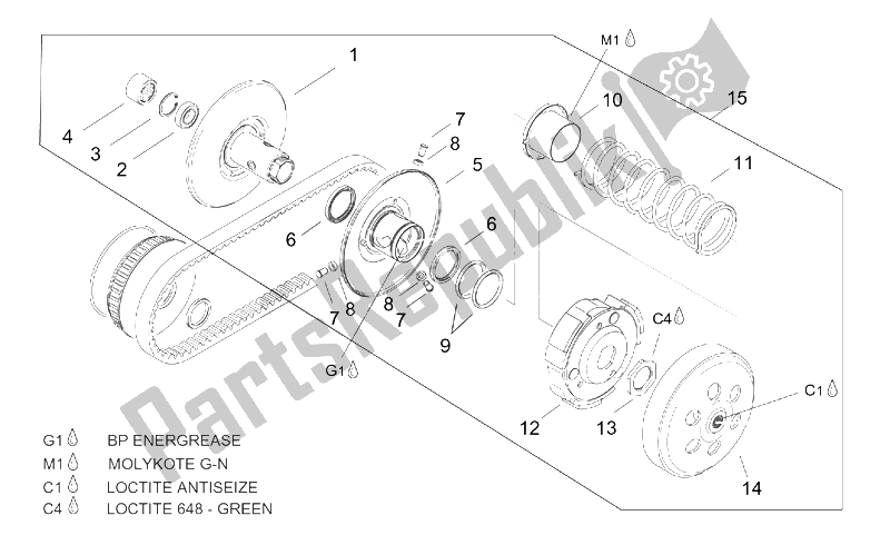 Tutte le parti per il Puleggia Assy., Guidato del Aprilia Leonardo 125 150 1999