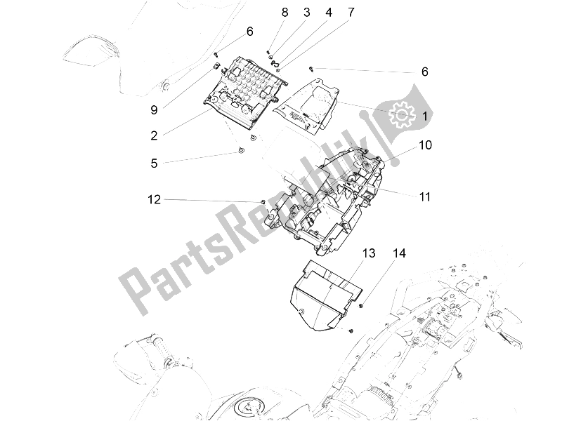 Toutes les pièces pour le Compartiment De Selle du Aprilia Caponord 1200 Rally 2015