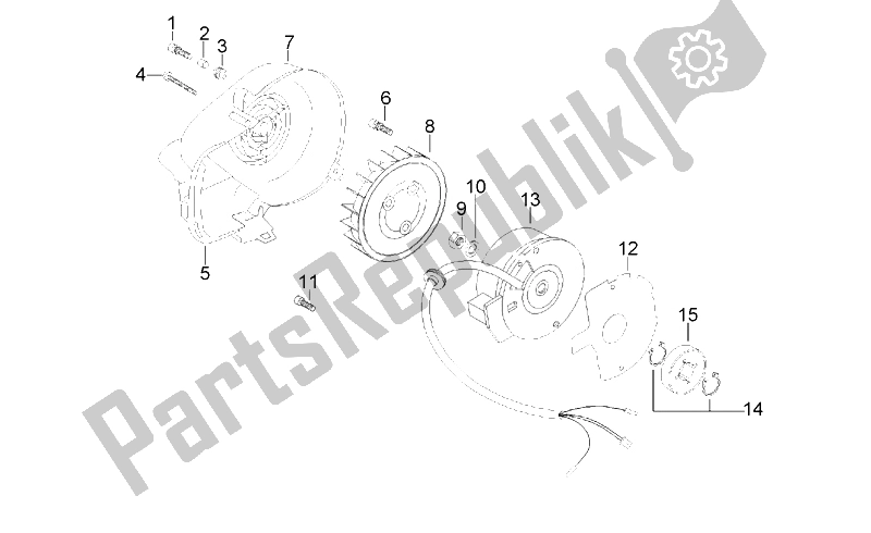 All parts for the Flywheel of the Aprilia Rally 50 AIR 1995