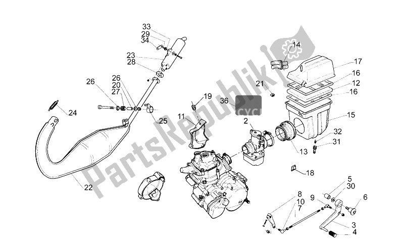 Tutte le parti per il Unità Di Scarico del Aprilia RS 125 1995