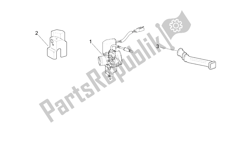 Todas as partes de Carburador Cpl. Do Aprilia Scarabeo 50 2T E2 ENG Piaggio 2005