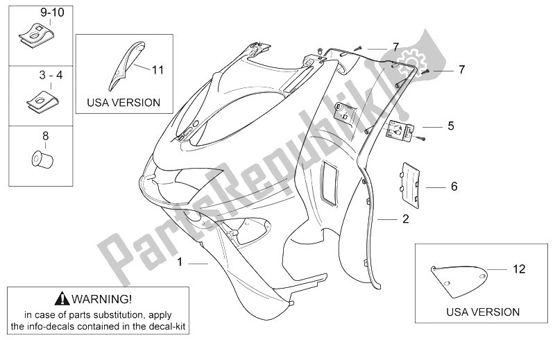 Todas las partes para Cuerpo Delantero Iii de Aprilia SR 50 H2O 1997