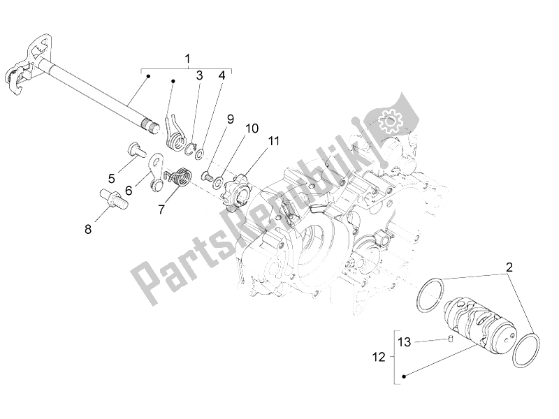 Todas as partes de Caixa De Engrenagens / Seletor / Came De Mudança do Aprilia RS4 50 2T 2014