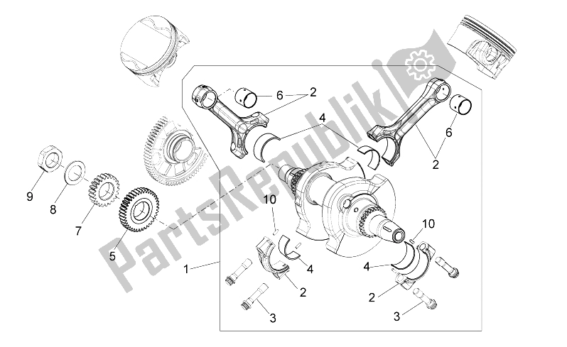 All parts for the Drive Shaft of the Aprilia Dorsoduro 750 ABS 2008