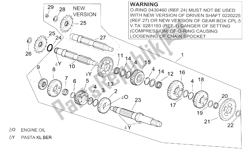 Todas las partes para Caja De Cambios de Aprilia Pegaso 650 IE 2001